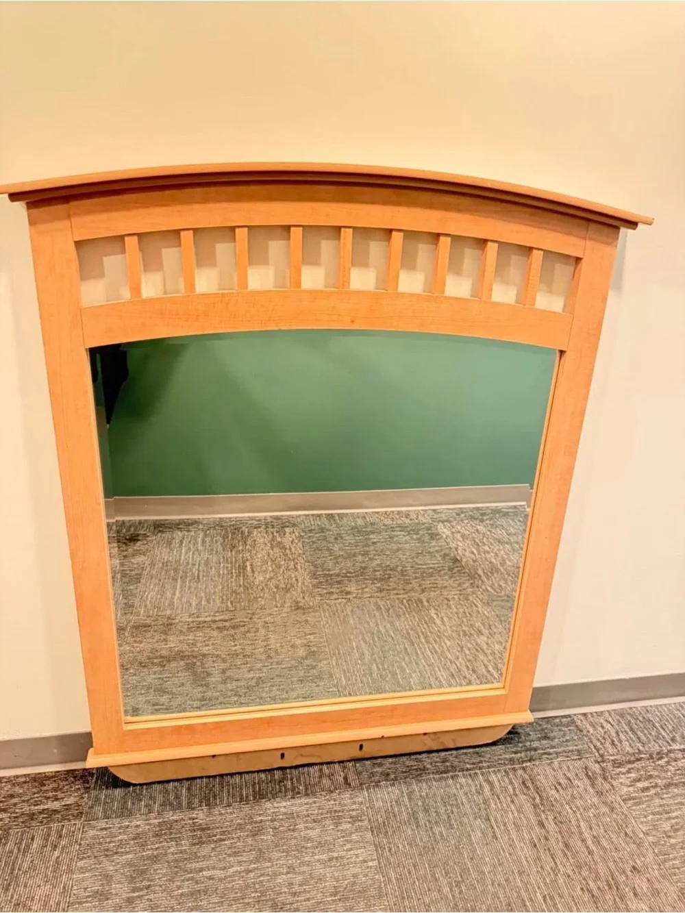 Natural Wood Framed Wall Mirror - Light Honey Finish